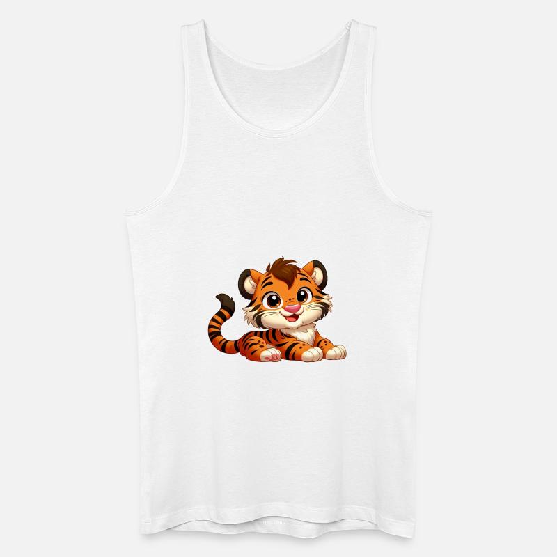 Tiger 8 - Männer Bio Tank Top - Weiß