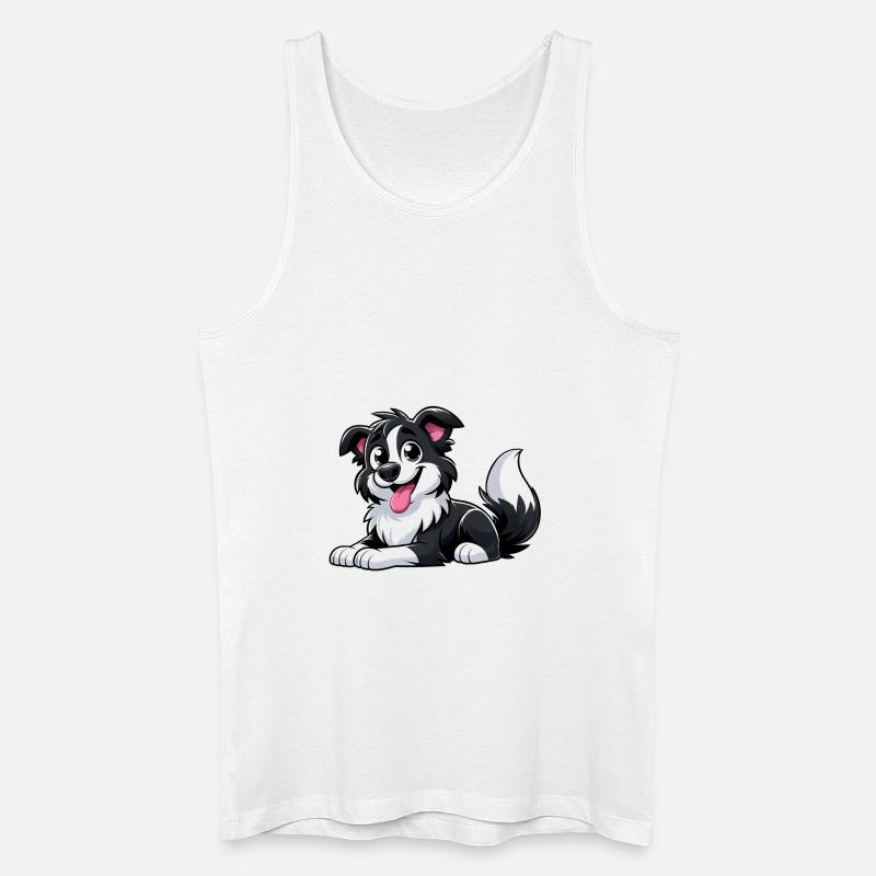 Border Collie 4 - Männer Bio Tank Top - Weiß