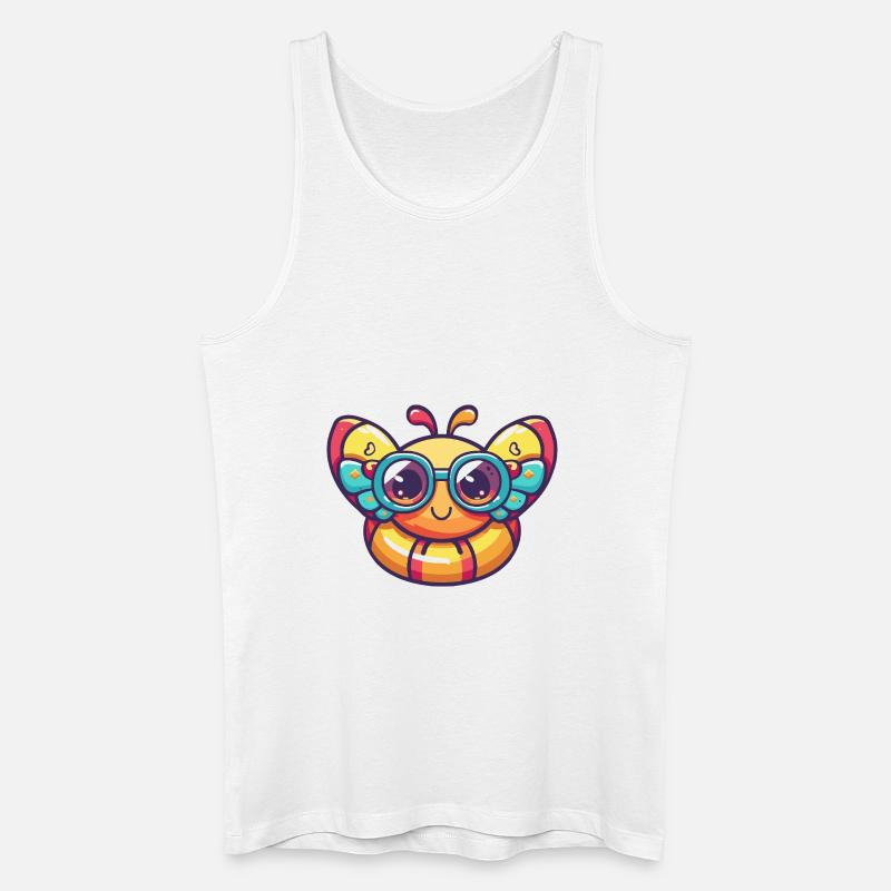 Schmetterling Comic Cool - Männer Bio Tank Top - Weiß