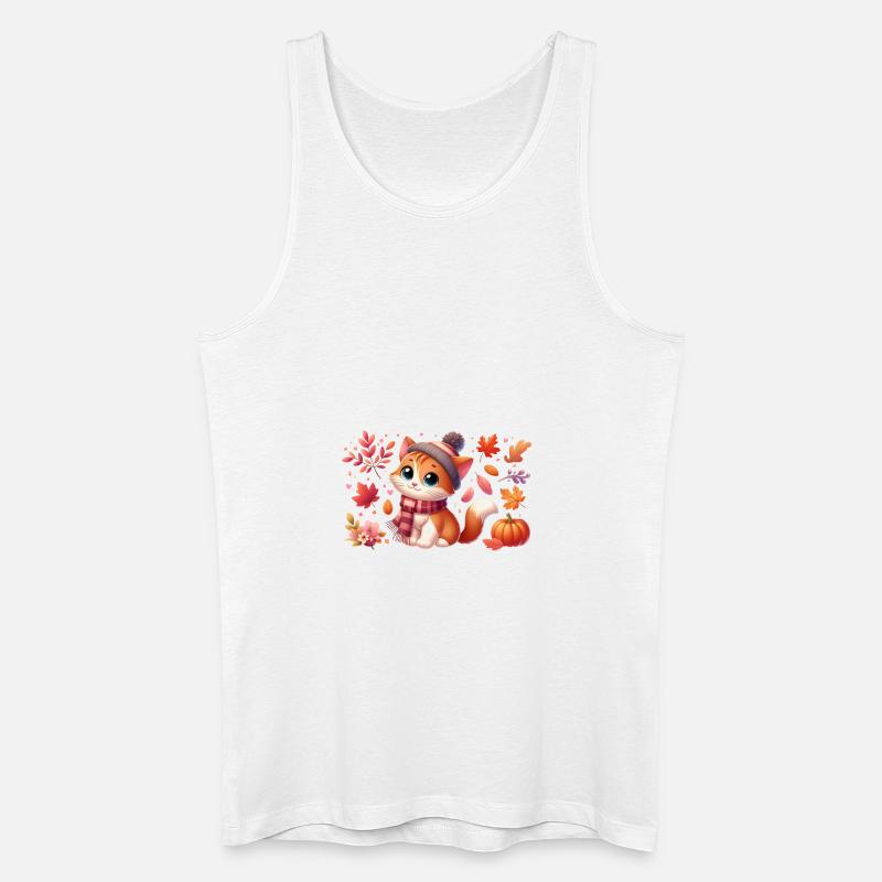 Herbst Katze 3 - Männer Bio Tank Top - Weiß