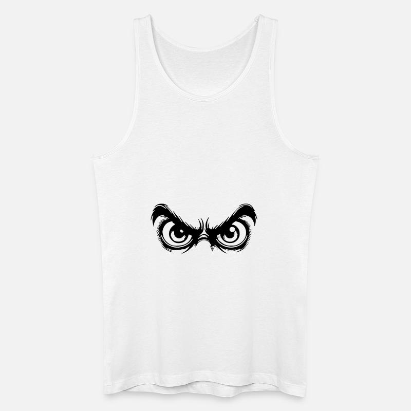 Augen mit starrem beobachtendem Blick - Männer Bio Tank Top - Weiß