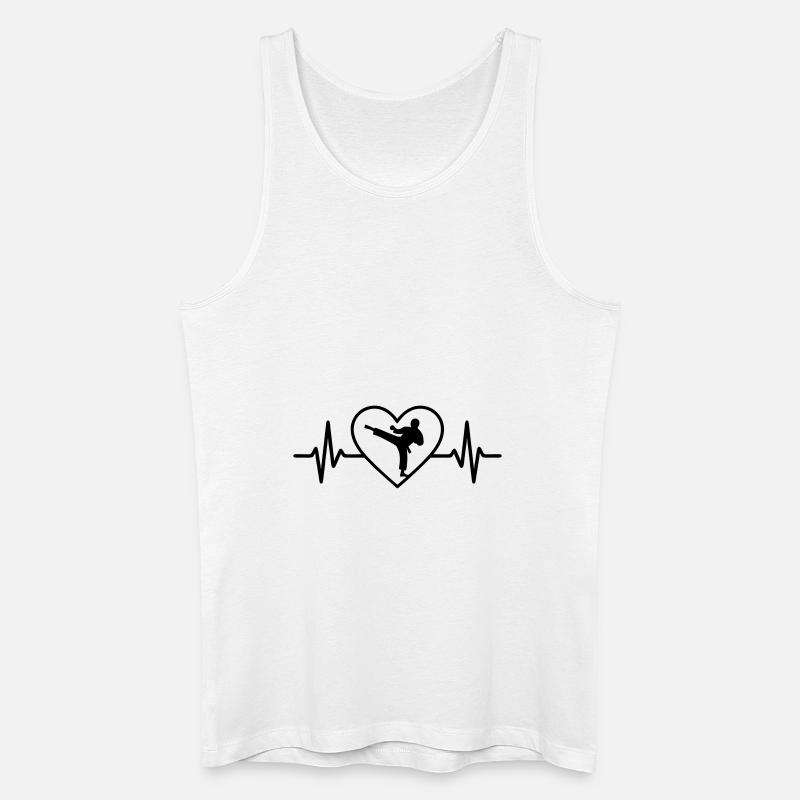 Karate Herz - Männer Bio Tank Top - Weiß