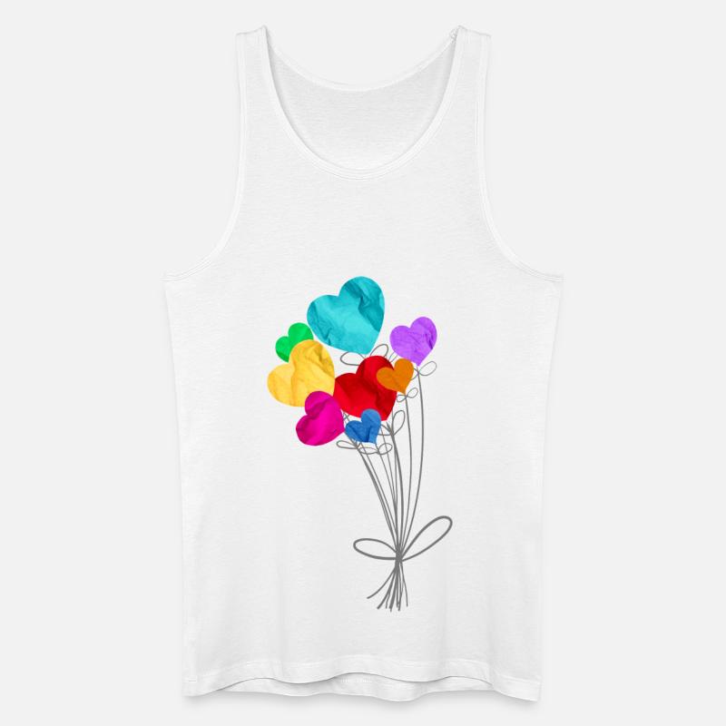 Strauß herzförmiger Luftballons - Männer Bio Tank Top - Weiß