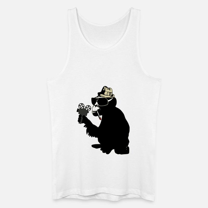 mr. brainwash monkey - Männer Bio Tank Top - Weiß