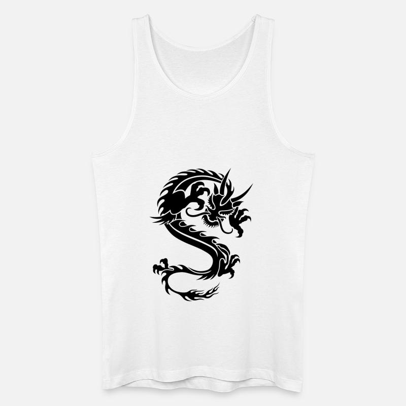 Crazy drache - Männer Bio Tank Top - Weiß