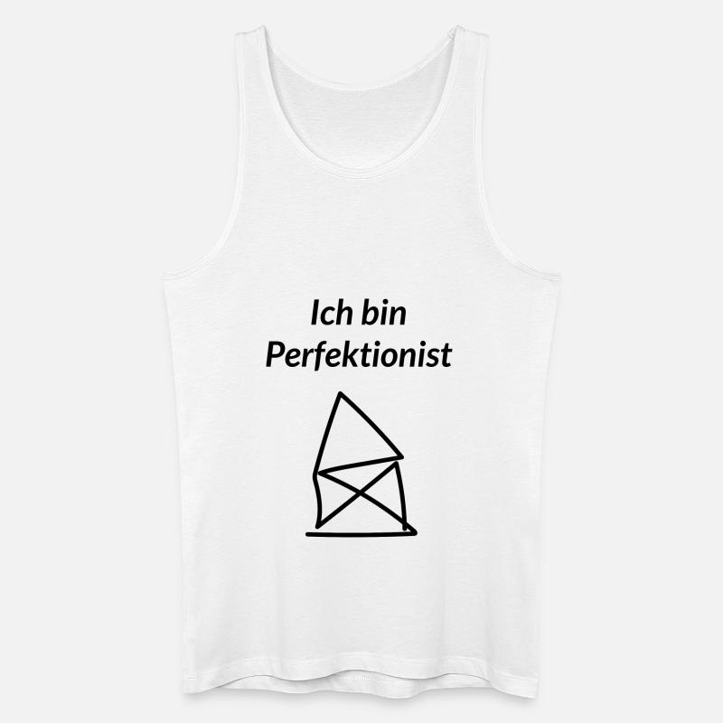 Ich bin Perfektionist - Männer Bio Tank Top - Weiß