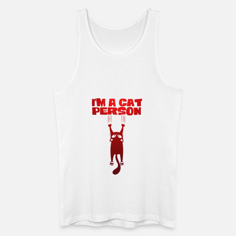Ich bin ein Katzenmensch - Männer Bio Tank Top - Weiß