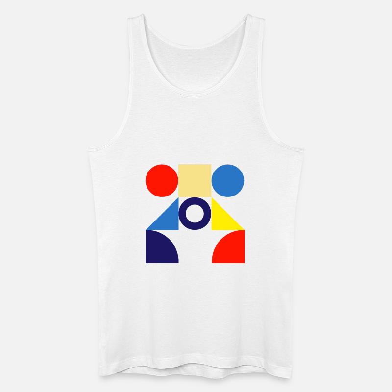 "Muster Kreis Design" - Männer Bio Tank Top - Weiß