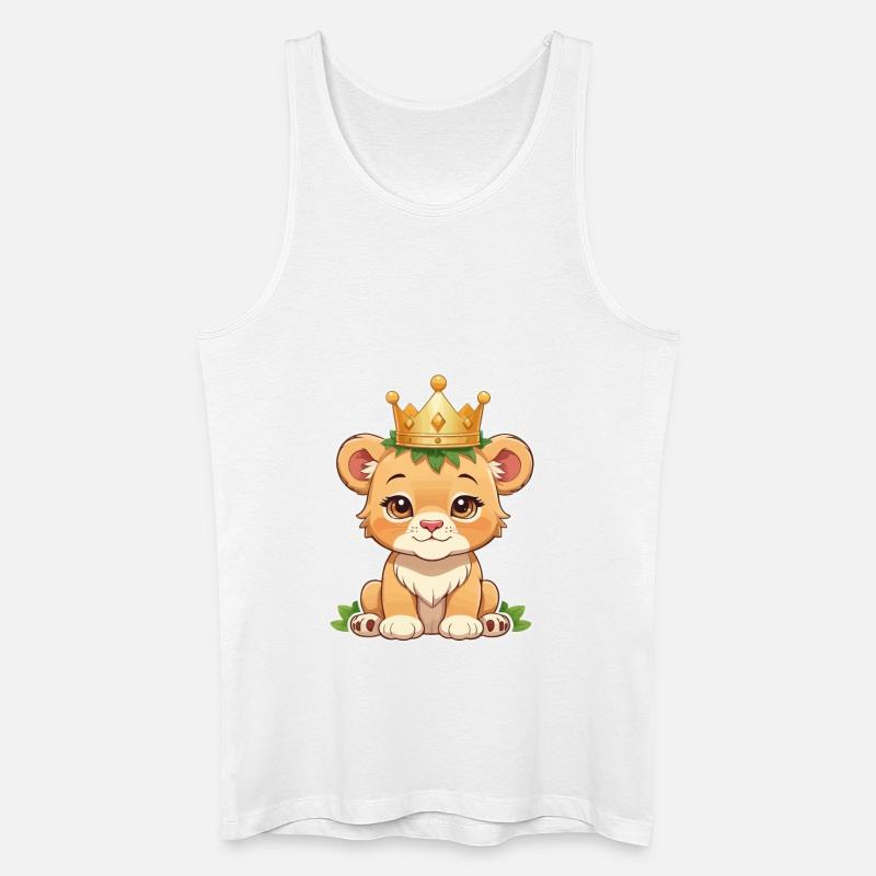 Babylöwe mit Krone - Männer Bio Tank Top - Weiß