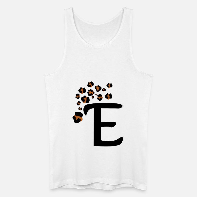 Buchstaben e Leopardenmuster - Männer Bio Tank Top - Weiß