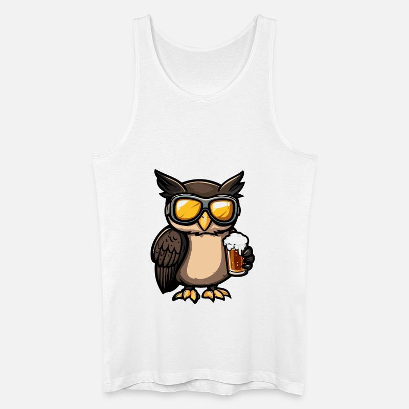 Eule Apres Ski Bier Comic - Männer Bio Tank Top - Weiß