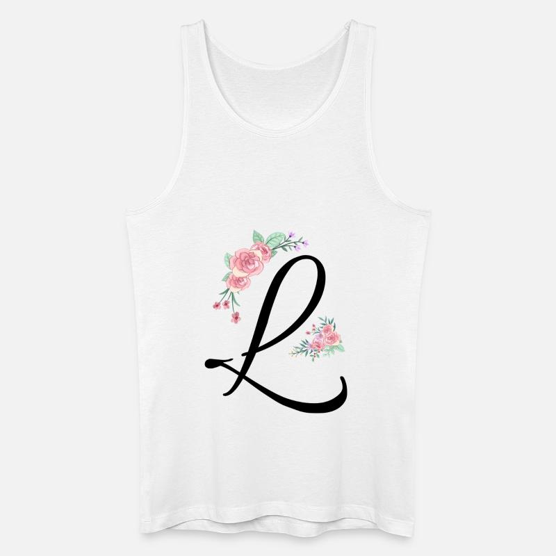 Buchstabe l Blumen - Männer Bio Tank Top - Weiß
