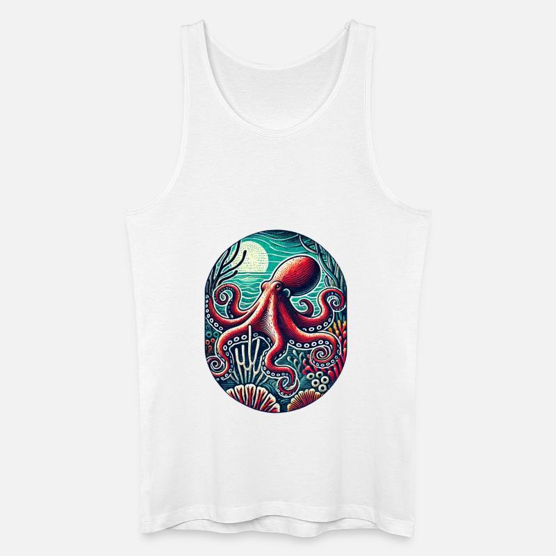 Krake - Männer Bio Tank Top - Weiß