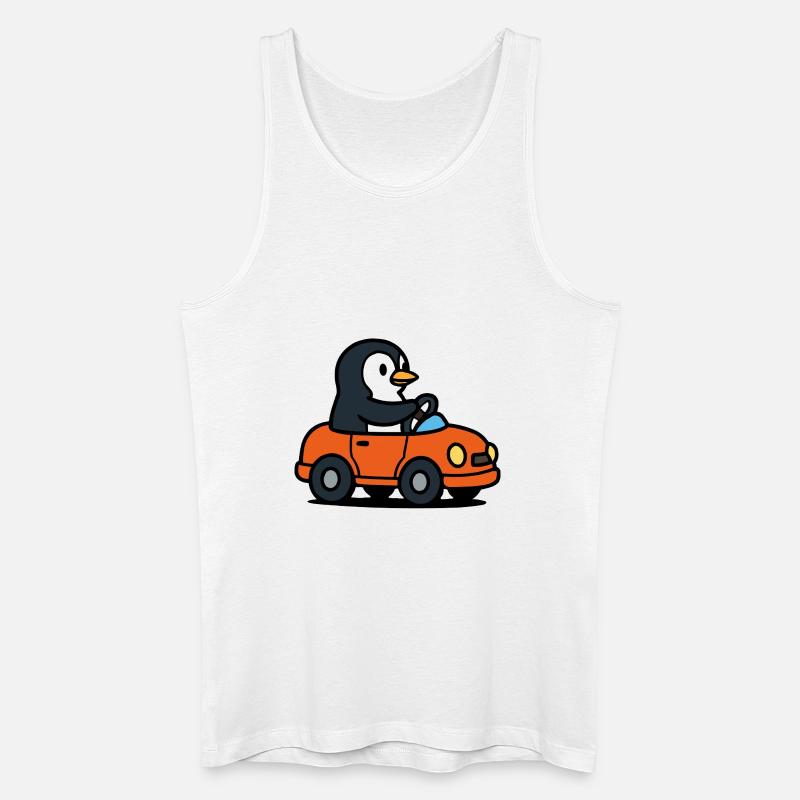 pinguin auto - Männer Bio Tank Top - Weiß