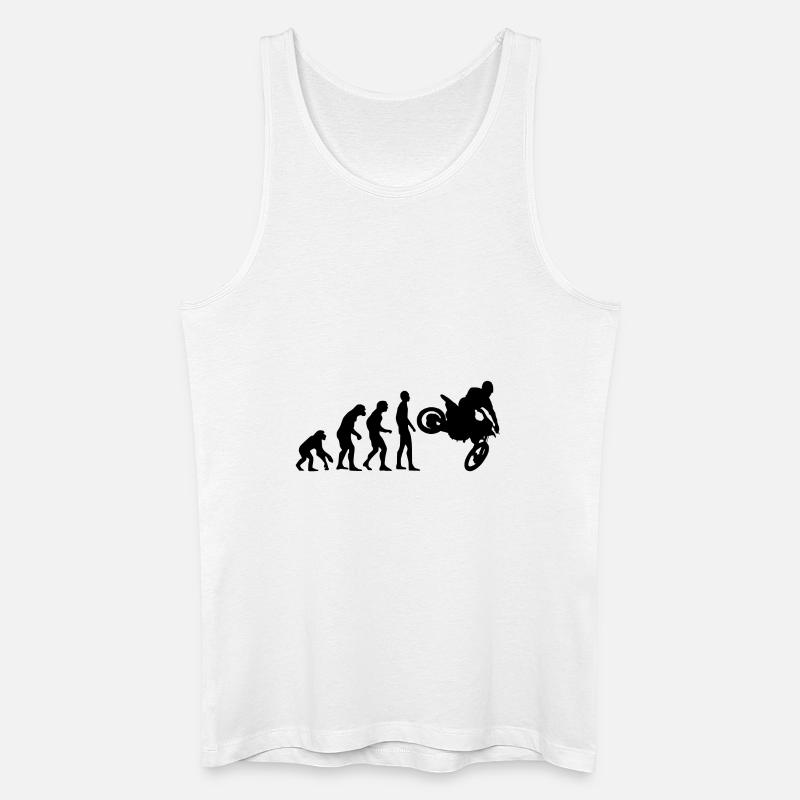 Human Evolution Motocross - Männer Bio Tank Top - Weiß