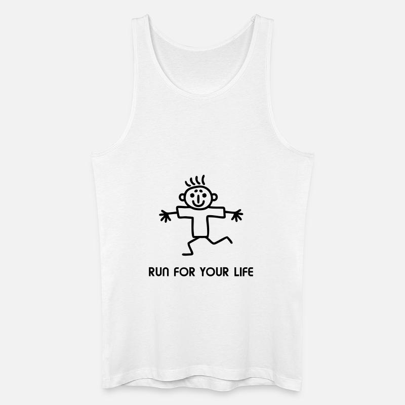 Strichmännchen run - Männer Bio Tank Top - Weiß