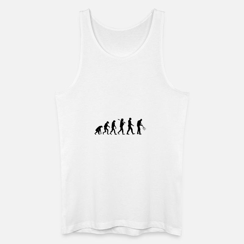 Evolution agriculteur pitchfork - Débardeur bio Homme - blanc