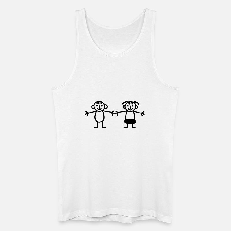 Kinder Mädchen Junge - Männer Bio Tank Top - Weiß