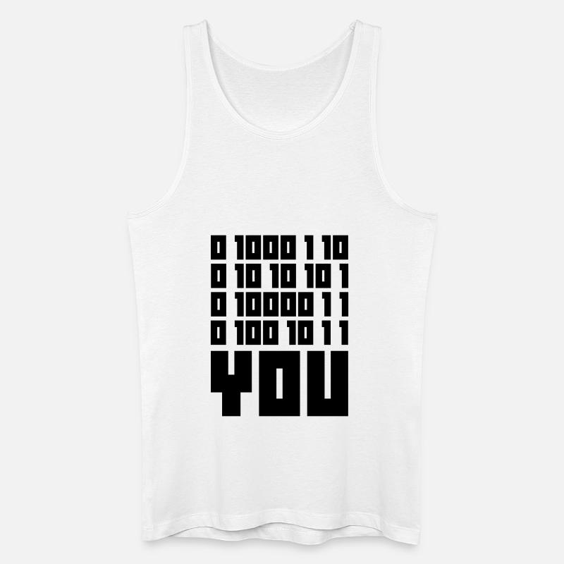 FUCK YOU - Binary code - Men’s Organic Tank Top - white
