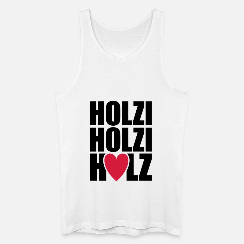 Holzi Holzi Holz - Männer Bio Tank Top - Weiß