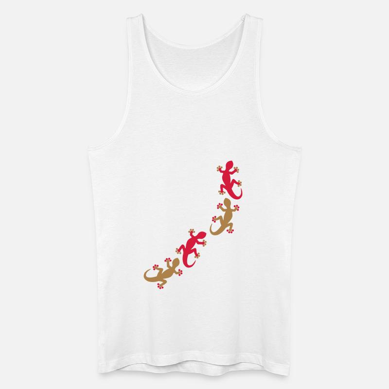 Vier Geckos 2c - Männer Bio Tank Top - Weiß