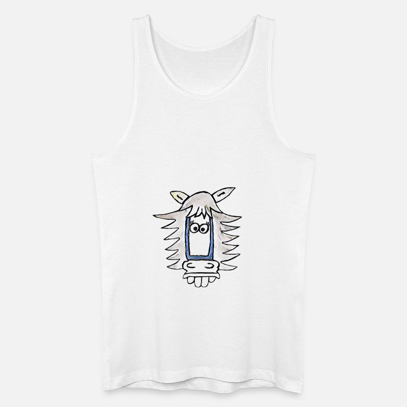 lustiges Pferd Comic - Männer Bio Tank Top - Weiß