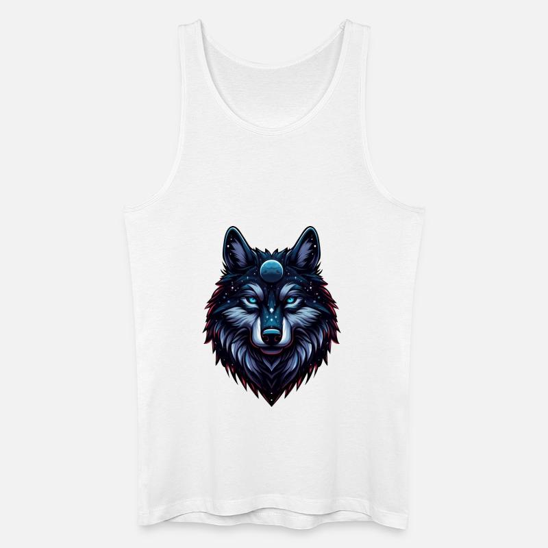 Kosmischer Wolf - Männer Bio Tank Top - Weiß