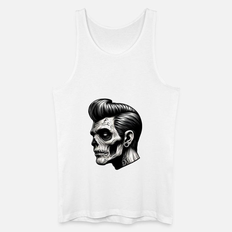 Rockabilly Zombie Vibes - Männer Bio Tank Top - Weiß