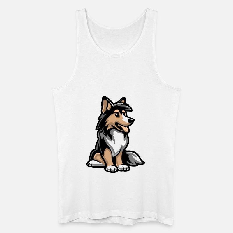 dog comic - Männer Bio Tank Top - Weiß