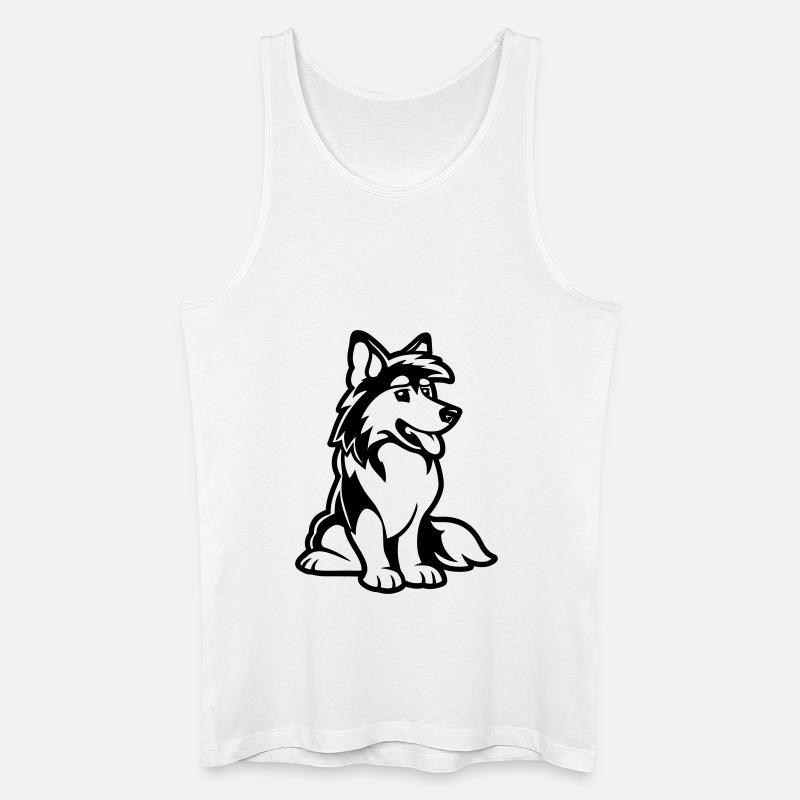 dog comic - Männer Bio Tank Top - Weiß