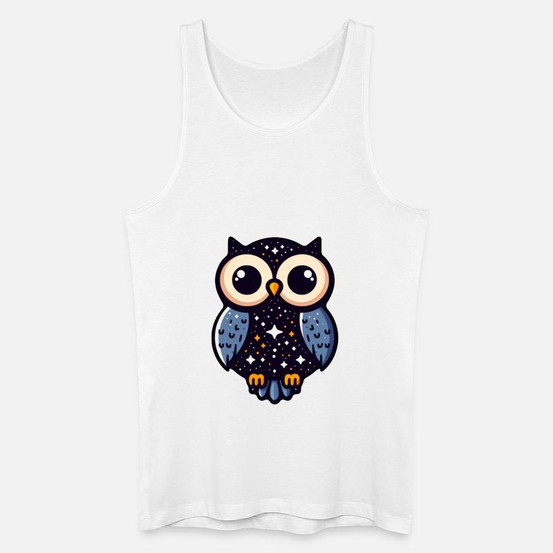 Sternennachteule Kunst - Männer Bio Tank Top - Weiß