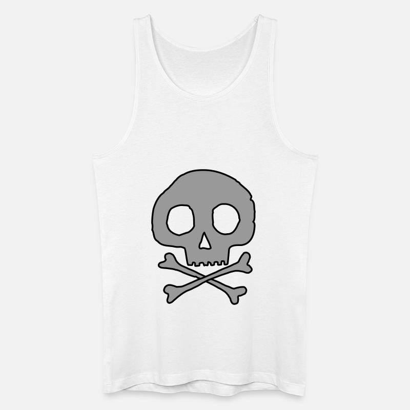 Schädel und Knochen - Männer Bio Tank Top - Weiß