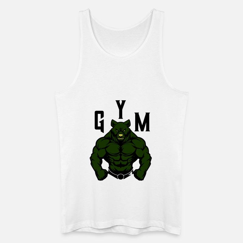 bär comic gym beast - Männer Bio Tank Top - Weiß