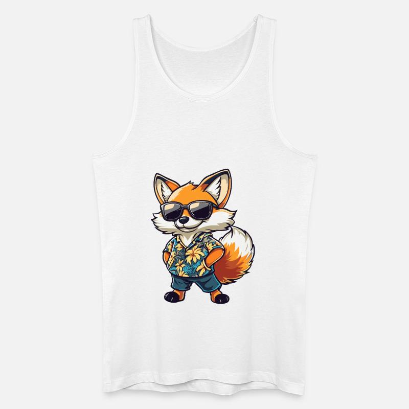 Fuchs Comic Lustig Sommer - Männer Bio Tank Top - Weiß
