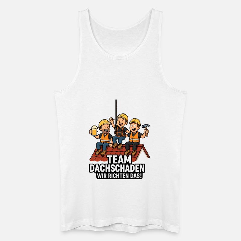 Team Dachschaden Dachdecker witzig - Männer Bio Tank Top - Weiß