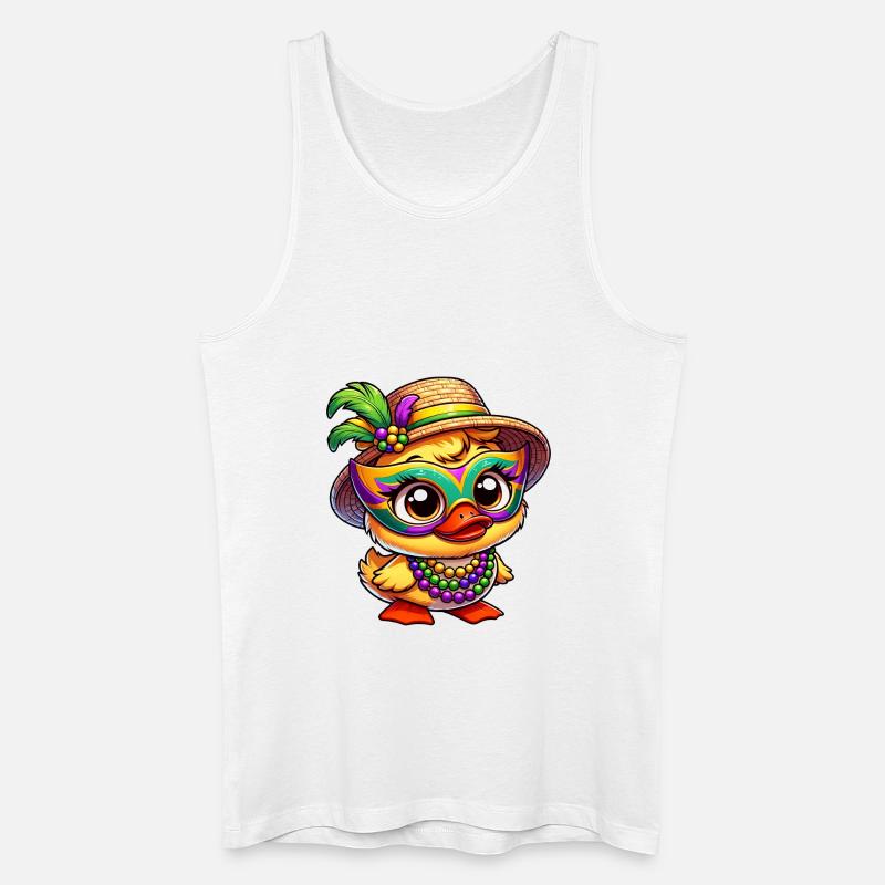 Mardi Gras Comic-Ente - Männer Bio Tank Top - Weiß