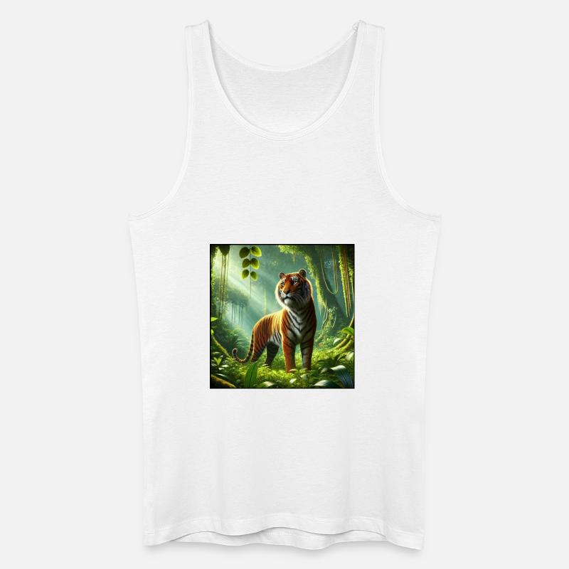 Tiger - Männer Bio Tank Top - Weiß