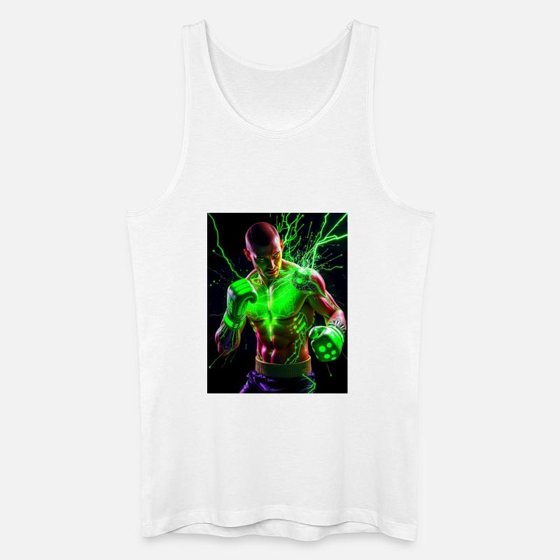 Leistungsstarker Blitzanzug - Männer Bio Tank Top - Weiß