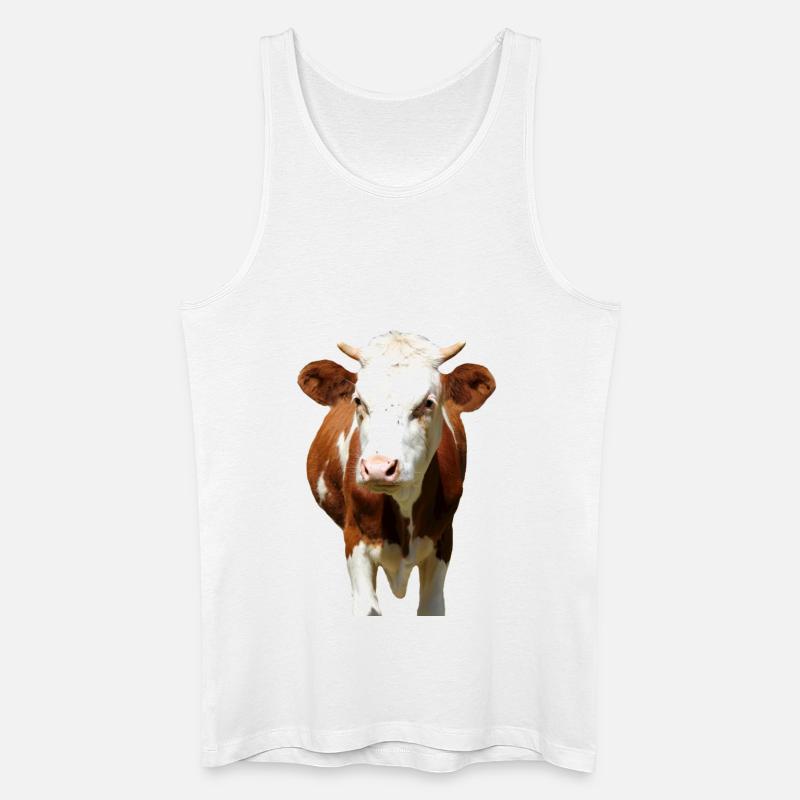 Kuh Kuhkopf - Männer Bio Tank Top - Weiß