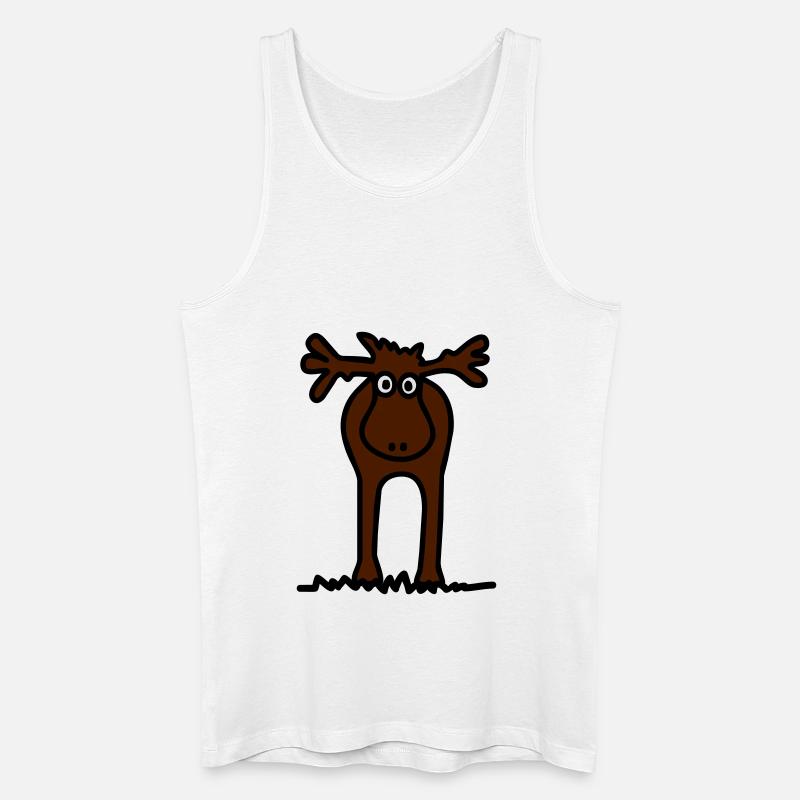 Lustiger Elch oder Rentier? - Männer Bio Tank Top - Weiß