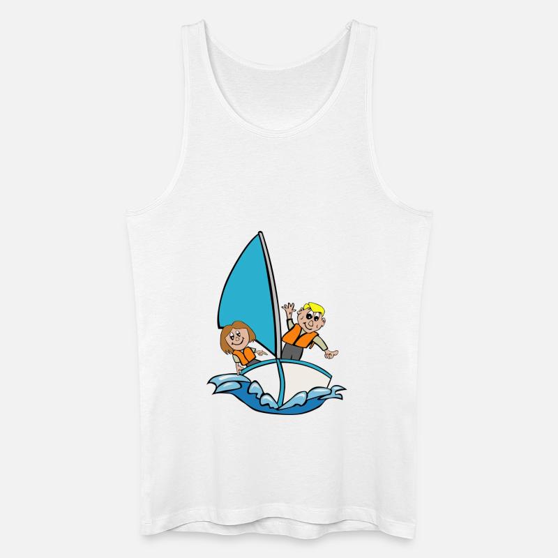 Segelboot - Männer Bio Tank Top - Weiß