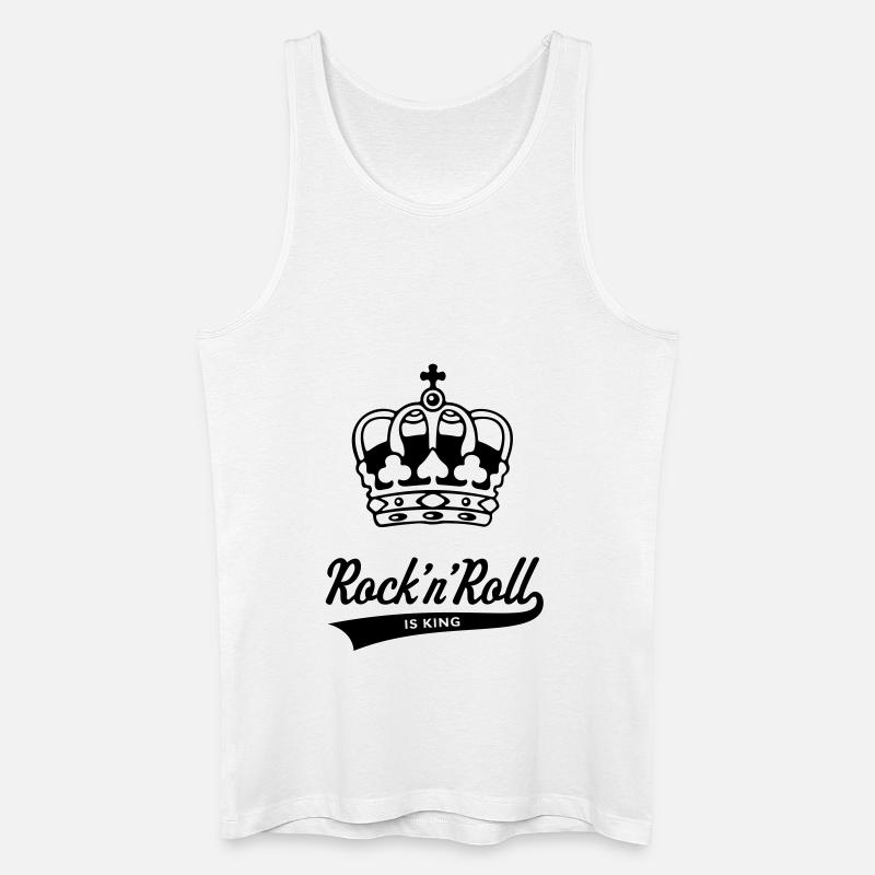 Rock 'n' Roll Is King - Männer Bio Tank Top - Weiß