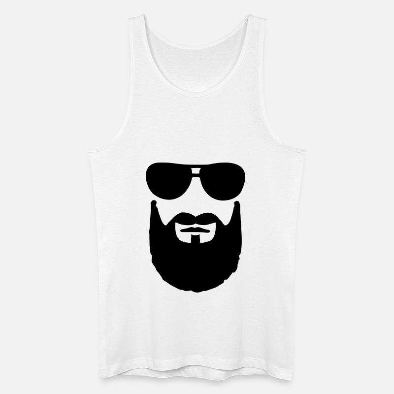 Bart Sonnenbrille - Männer Bio Tank Top - Weiß