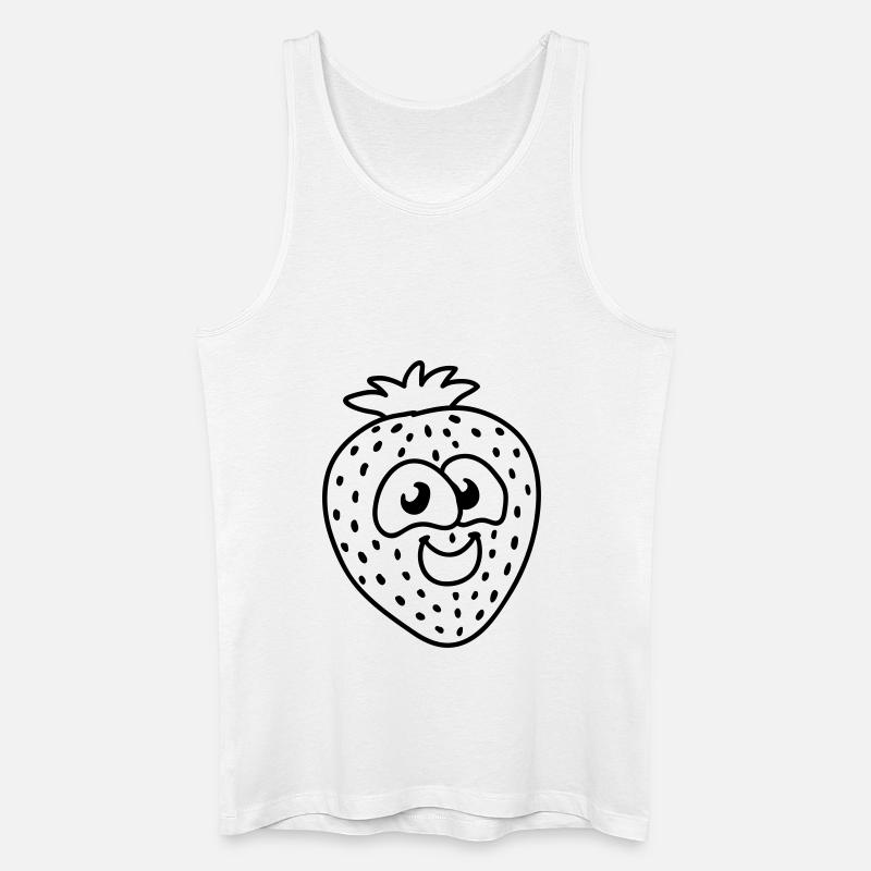 kleine Erdbeere - line - Männer Bio Tank Top - Weiß