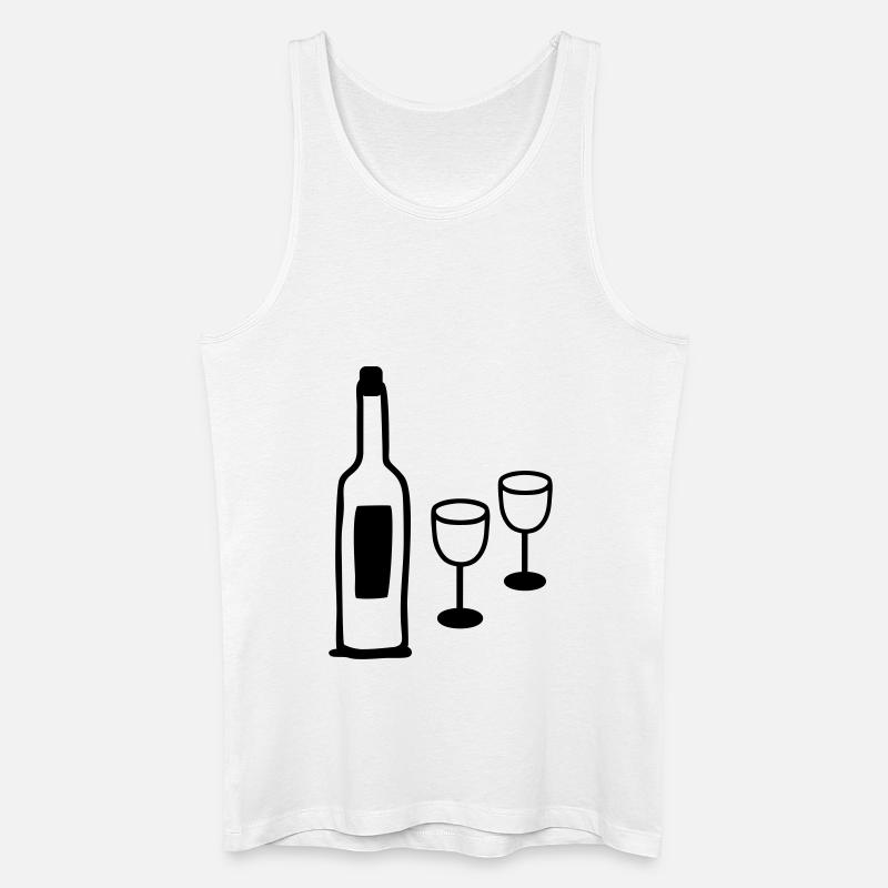 Wein & Weinglaeser - Männer Bio Tank Top - Weiß