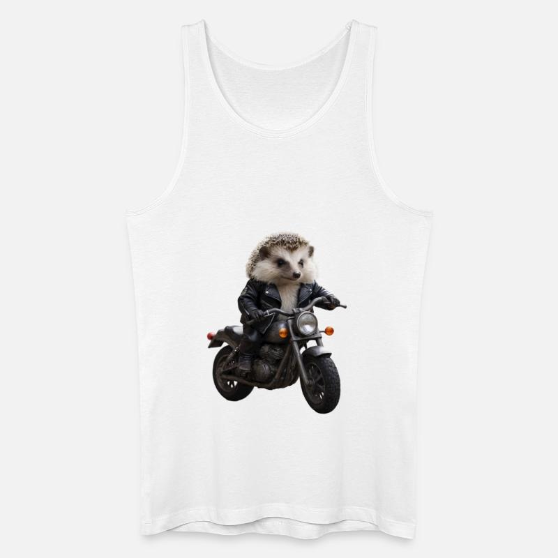 Biker-Igel - Männer Bio Tank Top - Weiß