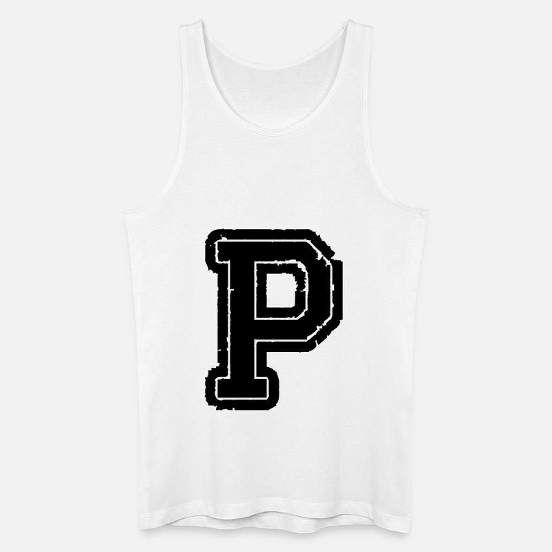 buchstabe P - Männer Bio Tank Top - Weiß