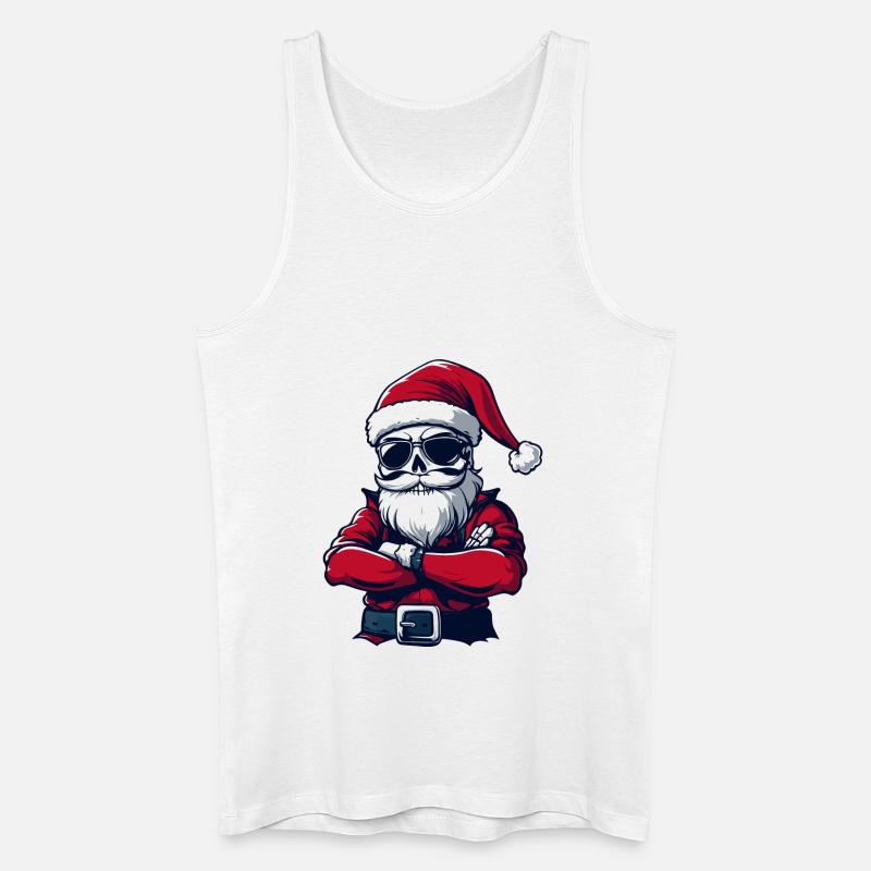 Weihnachtsmann Skull - Männer Bio Tank Top - Weiß