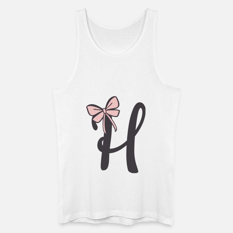 Anfangsbuchstabe H Schleifchen - Männer Bio Tank Top - Weiß
