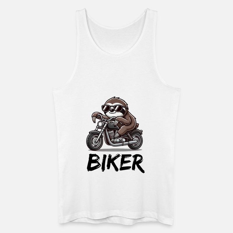 faultier biker - Männer Bio Tank Top - Weiß